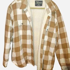 Natural Reflections Cream and Tan Sherpa Jacket